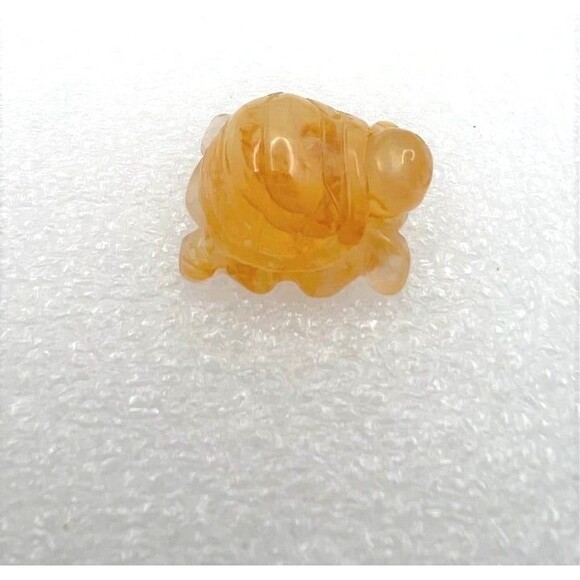 Adorable Honey Calcite Turtle Carving - Picture 2 of 7